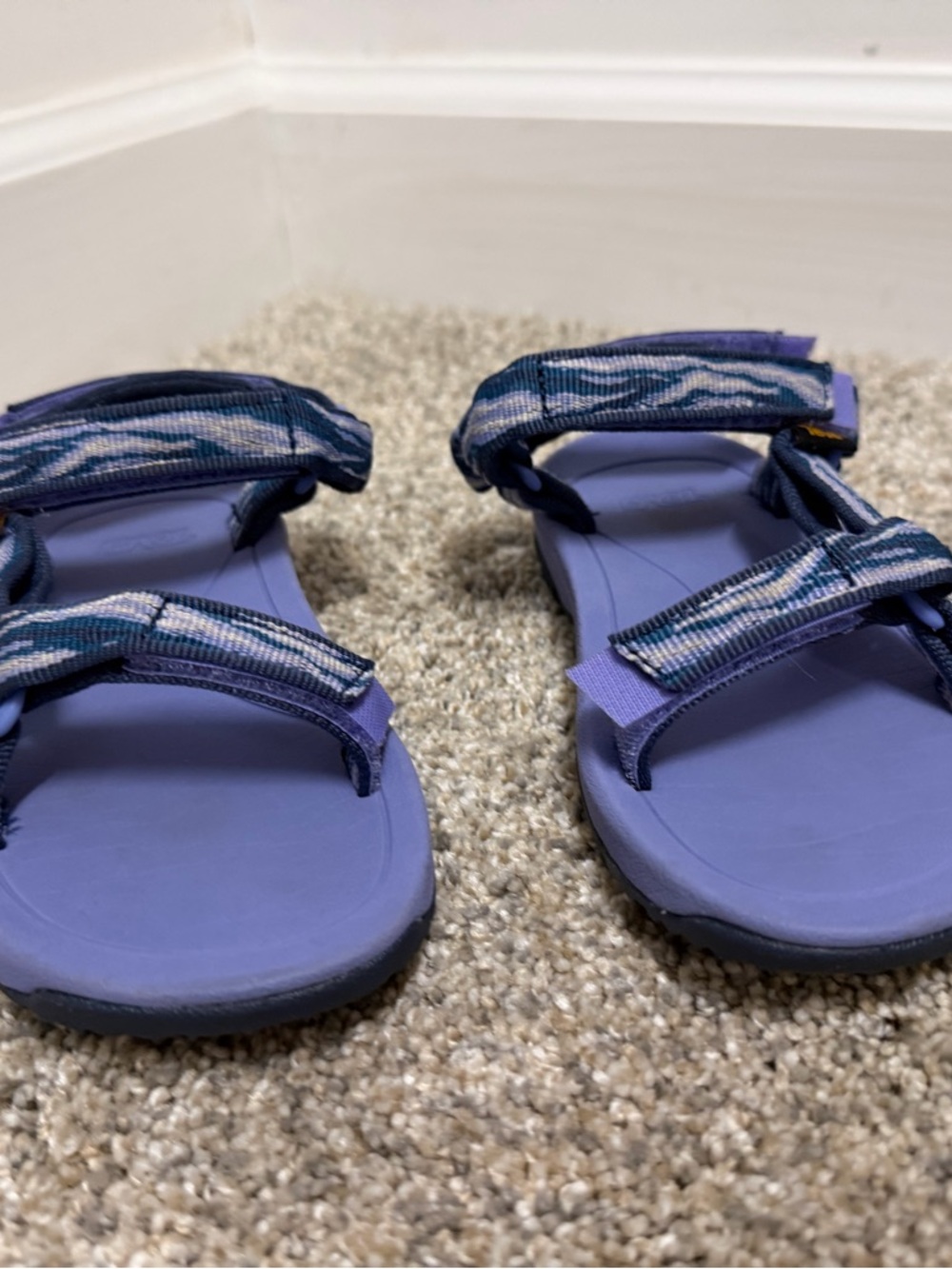 Teva Kids Strappy Sport Sandals in Lavender and Navy